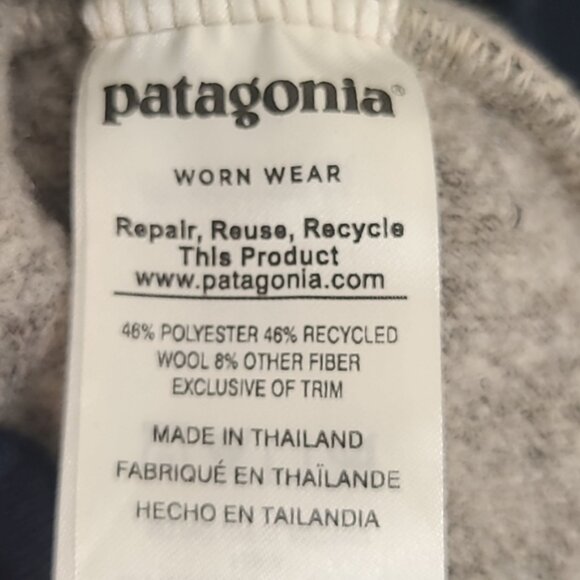 PATAGONIA Women's Woolyester Fleece Pullover 1/4 Zip Recycled Wool Sweater, S - Picture 6 of 6